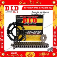 Nhông sên dĩa DID Honda Future X Future 125 Wave RS S110 Future Neo Wave Blade Sên đen 10ly Thái