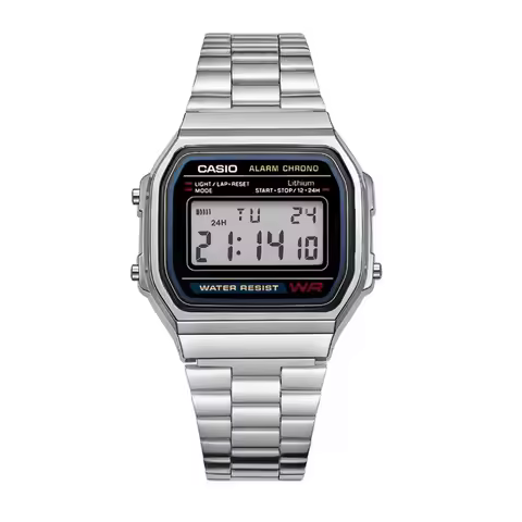 Casio A158WA-1D Retro Classic Small Square Multifunctional Sports Watch LED Digital Display Waterpro