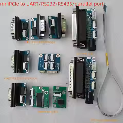 miniPCIe to UART/RS232/RS485/parallel port adapter