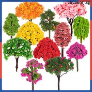 🖼️ 12Pcs Miniature Model Trees Set Plastic Fake Trees for Garden Decor Assorted Colors Craft Ornamen