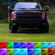 Headlight Multi-color RGB LED Angel Eyes Halo Ring Eye DRL RF Remote Control for Chevrolet Silverado