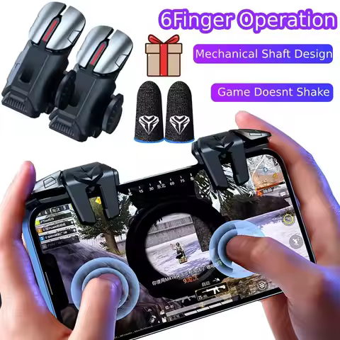 G21 Mobile Phone Game Trigger Gamepad Joystick 6-Finger Aim Shooting L1 R1 Key Button Game Fingertip