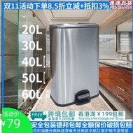 方形緩降不鏽鋼分類垃圾桶腳踏式有蓋商用廚房20L30L50L60L大容量