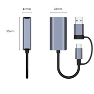 USB 3.0 Gigabit Ethernet Adapter USB C RJ45 Network Card Network Extender Cable Splitter