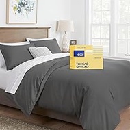 THREAD SPREAD King/California King Duvet Cover, 600 Thread Count Sateen 3PC Egyptian Cotton Duvet Co
