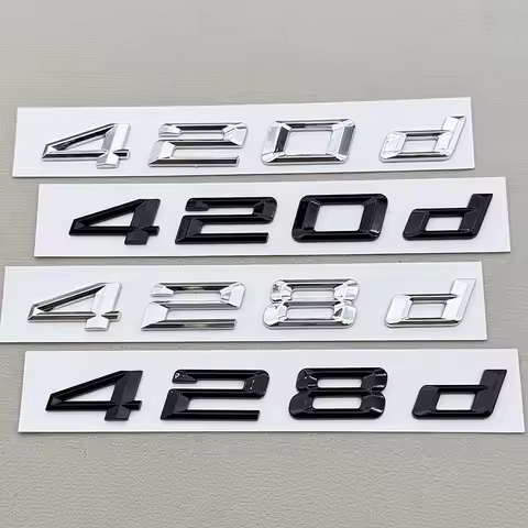 3D ABS Car Letters Logo 420d 428d Badge Sticker Rear Trunk Emblem Decals For BMW 4 Series 420d 420i 