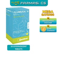 Fluimucil A 600mg 10 Effervescent Tablets Lemon Flavour EXP:04/2028 [ N-acetylcysteine FARMASI CS ]
