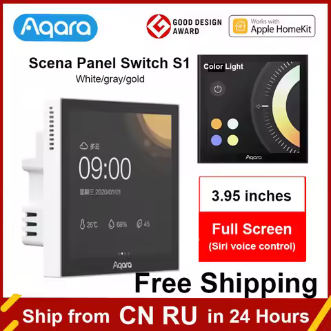 Aqara S1 Zigbee 3.0 Smart Scene Wall Switch Temperature LCD Lamp Center Control Panel Work for Homek