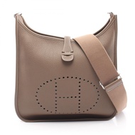【二手】愛馬仕 HERMES Evelyne 3 Trois PM 肩背包 Etoupe 皮革 Evelyne 3PM Etoupe 女士二手 B