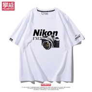 เสื้อยืดแขนสั้นผ้าฝ้ายแท้สำหรับนักถ่ายภาพ Nikon FM2 กล้องฟิล์ม DSLR แฟชั่นฤดูร้อนสำหรับวัยรุ่น