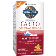 Garden of Life Fish Oil Omega 3 - Cardio Omega-3 Fish Oil Supplement for Heart Health, 915mg Omega 3