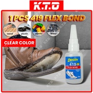 1 Pcs Daizen 419 Flex Bond Shoe Glue Flexible Adhesive For Rubber Leather Sole Repair 20g Gam Kasut 