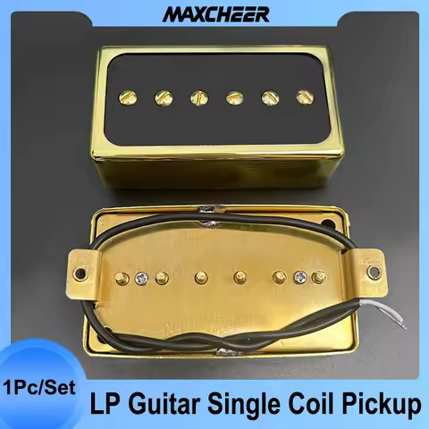 New Gold Cover P90 Style Electric Guitar Pickup Humbucker Size Single Coil Pickup Neck and Bridge Gu