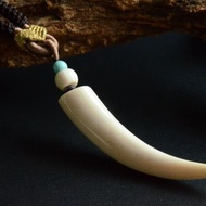 【小冰牙】天然猛獁象牙冰料彎牙牙尖雕刻吊墜項鏈