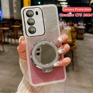 Realme C75 2024 Mirror Magnetic Bracket Glitter Casing For Realme C75 RealmeC75 C 75 75C 4G 5G 2024 