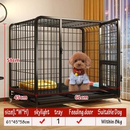 5 Sizes In Stock Dog Cage Big Size With Roof 狗笼 for Puppy Indoor Large Dog Crate Heavy Duty Dog Kennel Steel Pet Cage With Wheels Cat Cage With Removable Tray