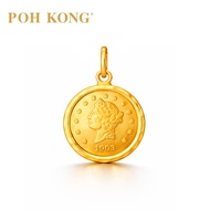 POH KONG 916/22K Gold 1903 Liberty Coin Pendant