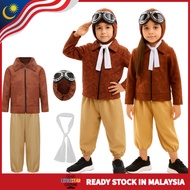 Aviator Pilot Costume for Kids – Brown Jacket with Hat and Goggles Retro Outfit