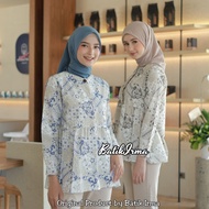 BLOUSE BATIK ATASAN WANITA LENGAN PANJANG KANCING DEPAN BLOUSE BATIK