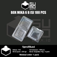 6B plastic mica Box contains 100pcs / Small Box plastic container for fried wet cake food plastic co