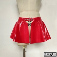Pure Natural Latex Dress Skirt Ultra Short Big Swing Bright Color Elasticity Multi-Color Glowing A-L