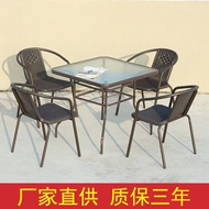 ST/💚Rattan Chair Outdoor Rattan Furniture Balcony Table and Chair Leisure Courtyard Rattan Chair Cane Chair Table Chair