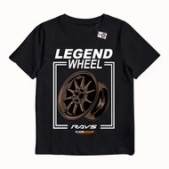 KARIMAKE Unisex Children's Distro T-Shirt with Rim Image RAYS CE28 LEGEND WHEELS