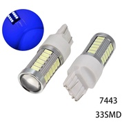 2pcs In A Set Blue LED 7443 T20 7444 WY21W 33 Lights Highlight Fog Reversing Turn Signals Brake Tail