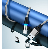 #N/A - 磁吸線三合一數據線充電線適用蘋果安卓TYPE-C【1米線三合一（線+三種頭）銀色】#Q901004731