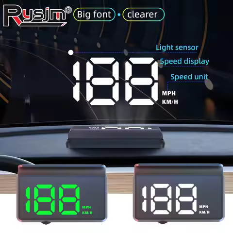 Car Head-Up Display W2 HUD Automotive Universal GPS HD Speedometer KMH/MPH USB Cable Plug & Play Com