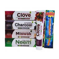 Alkhair Herbal Toothpaste / Miswak / Charcoal / Clove / Neem / 185g / Premium / Natural