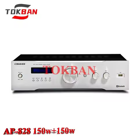 Tokban AP-828 Power Amplifier 150w*2 High Power NE5532 Optical Coaxial Bluetooth 5.0 Balanced XLR HI