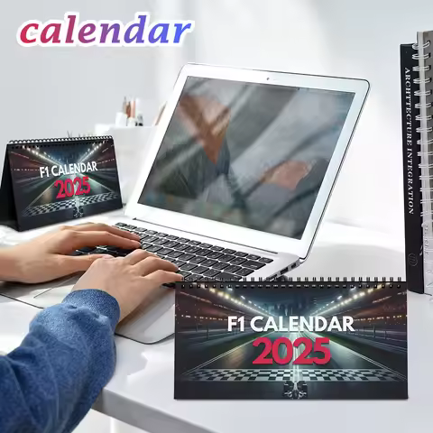 F1 Calendar 2025 Racing Calendar Paper Desktop Calendar Home Decoration Itinerary Arrangement Schedu