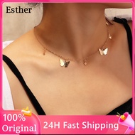 100% Original 18k gold pawnable necklace silver Necklaces korean style butterfly Stars Necklace for Women Fashion Chain Necklaces Clavicle Chain Necklaces Party Jewelry gifts ideas for women Fine Chain necklaces aesthetic initial necklace for girl