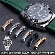 12/17✈Stainless steel solid connection head suitable for Rolex Blackwater Ghost GMT log rubber leather watch strap 20mm2