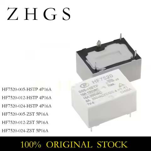 5PCS HF7520-005-HSTP HF7520-005-ZST HF7520 005 012 024 HSTP ZST 4PIN 5PIN 10A RELAY