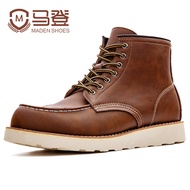 Madden 875 Worker Boot Mens Spring Mid-Top British Style Leather Shoes American Retro Amekaji Leathe