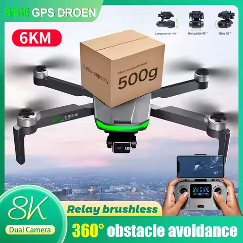 S155 Pro Max Drone 5G GPS Professional 8K HD Aerial Photography 3-Aixs-Gimbal Load 500g No/360 Obsta