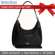 Coach Handbag In Gift Box Crossbody Bag Shoulder Bag Jules Hobo Pebble Leather Black # C9190
