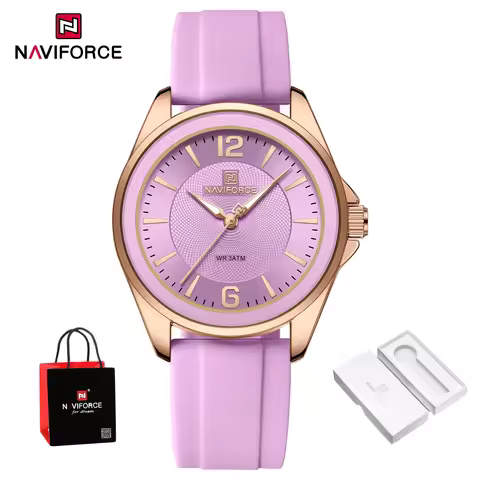 New NAVIFORCE Women's Watch Sports Silicone Strap Watch Women's Quartz Watch Clock Package Gifts Rel