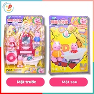 Bộ đồ chơi gia đình heo hồng 8800-11 Play House kèm phụ kiện nhà tắm PeeKaPaw Toys