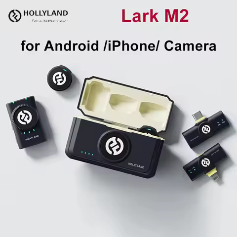 Hollyland Lark M2 300m Range Wireless Lavalier Microphone 48KHz 24Bit 10H Worktime Wireless Micropho