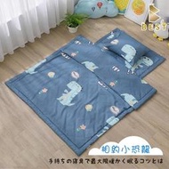 【BEST貝思特】台灣製 天絲兒童三件組 鋪棉睡墊+涼被+童枕 3M吸濕排汗技術 幼兒園睡袋 相約小恐龍