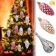 PVC Christmas Tree Decoration Pine Ball Pendant/ New Year Party Decor Plastic Garden Xmas Pendant Balls