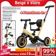 Beige Kids strollerToddler 5 in 1mode Children Bike Balance 3 Wheels Balance Bicycle Multifunctional