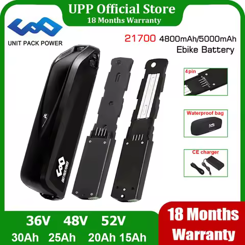 4Pin Hailong Ebike Battery 21700 36V 48V 52V 15Ah 20Ah 25Ah 50E M50T Electric Bike Lithium Pack for