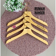 ( 10CM FLAT GOLDHOOK) WOODEN HANGER 38CM STRAIGHT HEADnatural PREMIUM QUALITY 1PCS