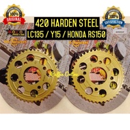 【420】YAMAHA LC135 Y15 FZ150 Honda RS150 RXZ Y125ZR HOYO HARDEN STEEL SPROCKET