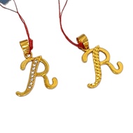 Liontin huruf R indah kadar 875 20 karat Mata kalung pendant