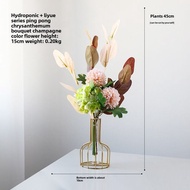 Scandinavian Ins Artificial Flower Decoration Artificial Flower with Glass Vase Suit Creative Living